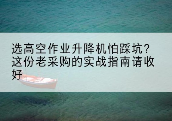 关岭高空作业升降机厂家推荐-选高空作业升降机怕踩坑？这份老采购的实战指南请收好